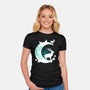 Deer Moon-womens fitted tee-Vallina84