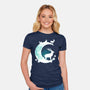 Deer Moon-womens fitted tee-Vallina84