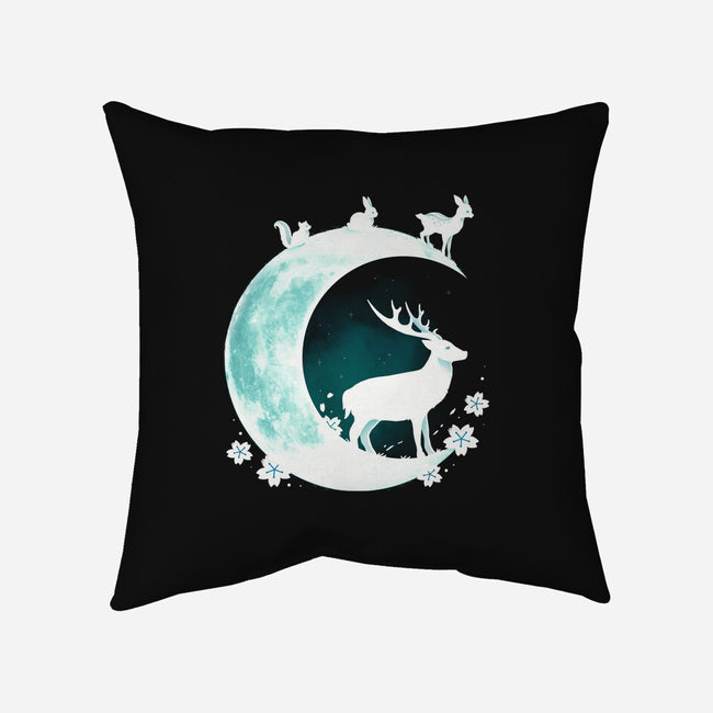 Deer Moon-none removable cover w insert throw pillow-Vallina84