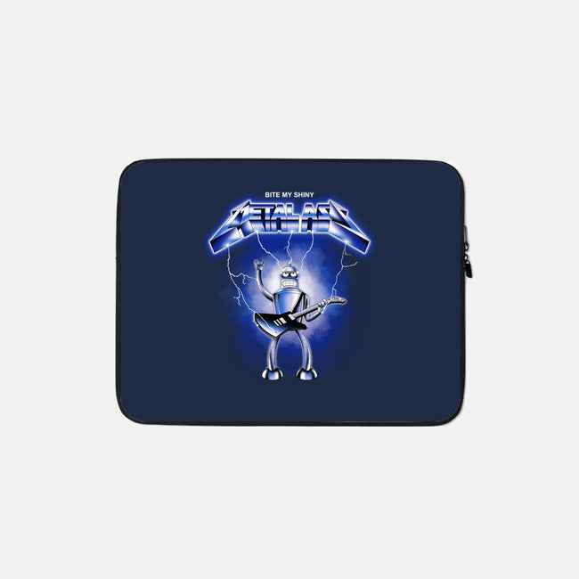 Shiny Metal-none zippered laptop sleeve-retrodivision