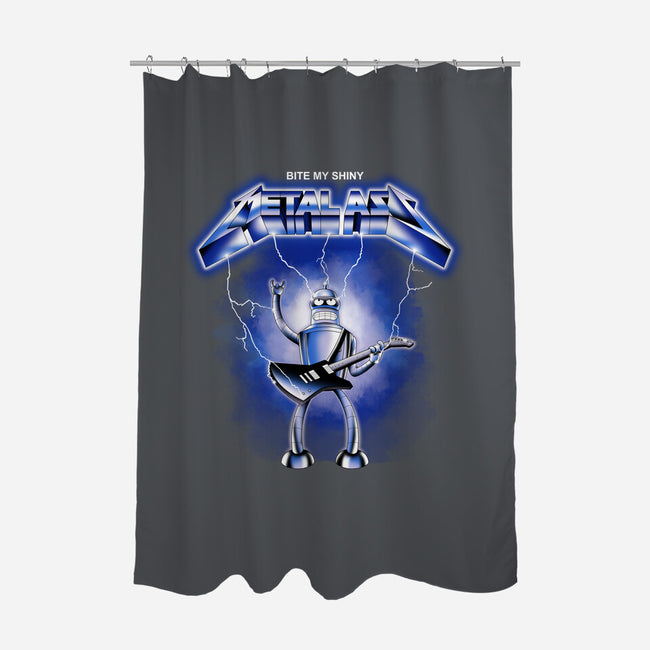 Shiny Metal-none polyester shower curtain-retrodivision