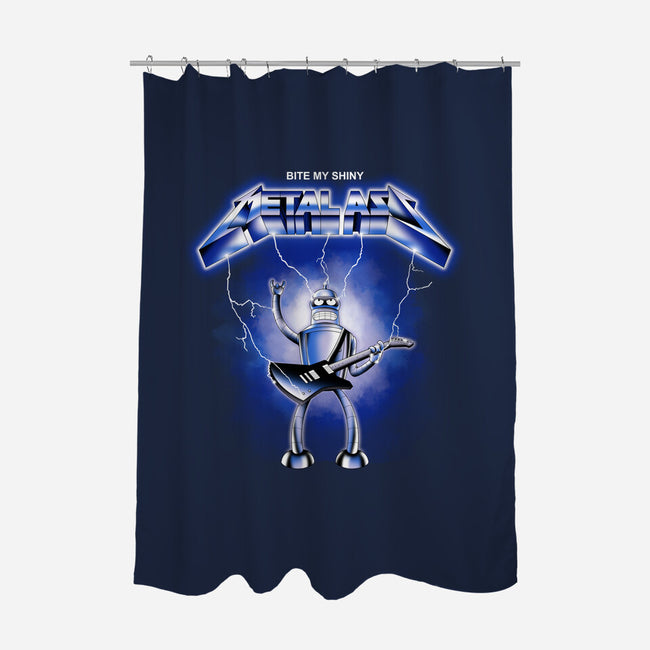 Shiny Metal-none polyester shower curtain-retrodivision