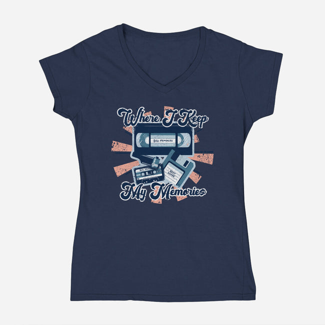Memories Keeper-womens v-neck tee-NMdesign