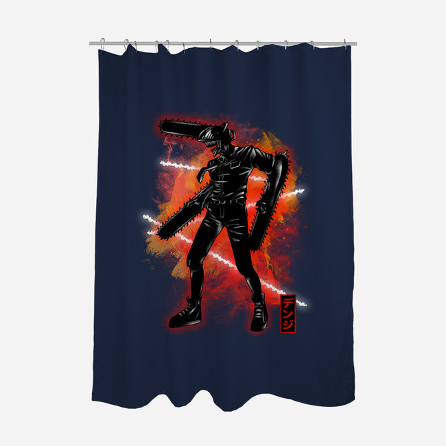 Cosmic Chainsaw-none polyester shower curtain-fanfreak1