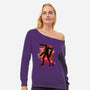 Cosmic Chainsaw-womens off shoulder sweatshirt-fanfreak1