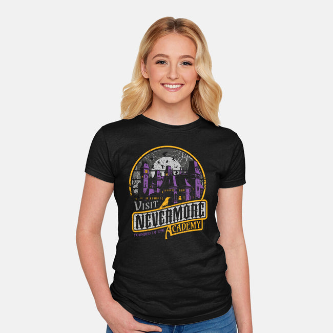 Visit Nevermore-womens fitted tee-Olipop