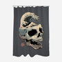 Skull Wave-none polyester shower curtain-vp021