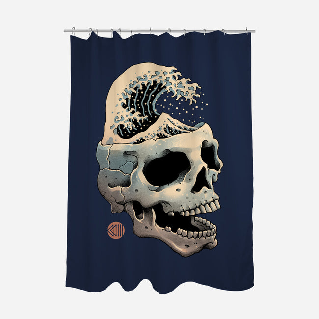 Skull Wave-none polyester shower curtain-vp021