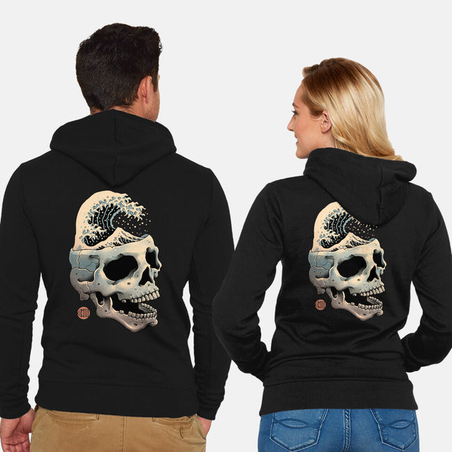 Skull Wave-unisex zip-up sweatshirt-vp021