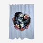 Love Monsters-none polyester shower curtain-momma_gorilla