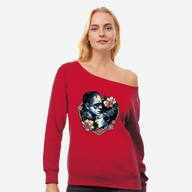 Love Monsters-womens off shoulder sweatshirt-momma_gorilla