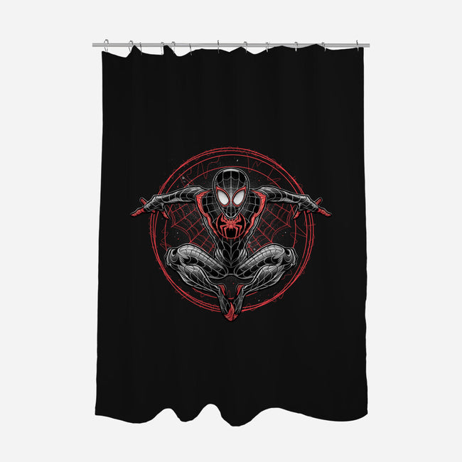 Web Slinging-none polyester shower curtain-glitchygorilla