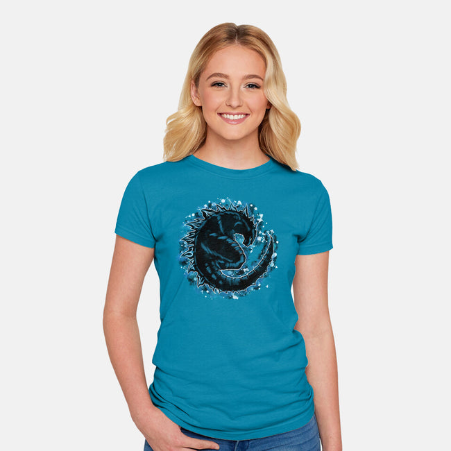 Kaiju Splash-womens fitted tee-nickzzarto