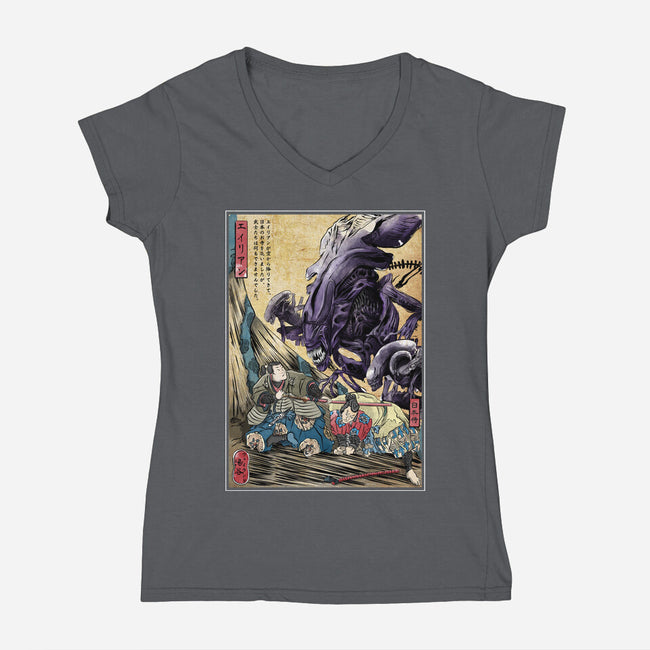 Aliens In Japan-womens v-neck tee-DrMonekers