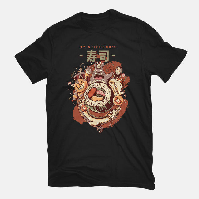 My Neighbor's Sushi Kawaii-womens fitted tee-daizzystudio