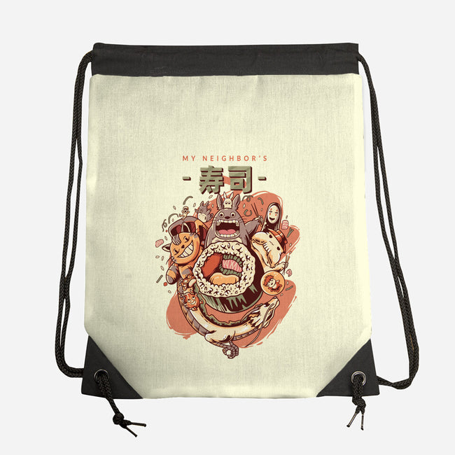 My Neighbor's Sushi Kawaii-none drawstring bag-daizzystudio