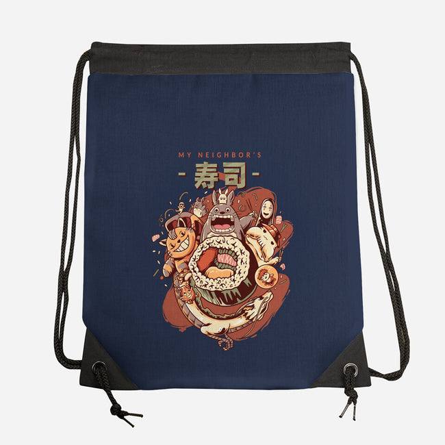 My Neighbor's Sushi Kawaii-none drawstring bag-daizzystudio