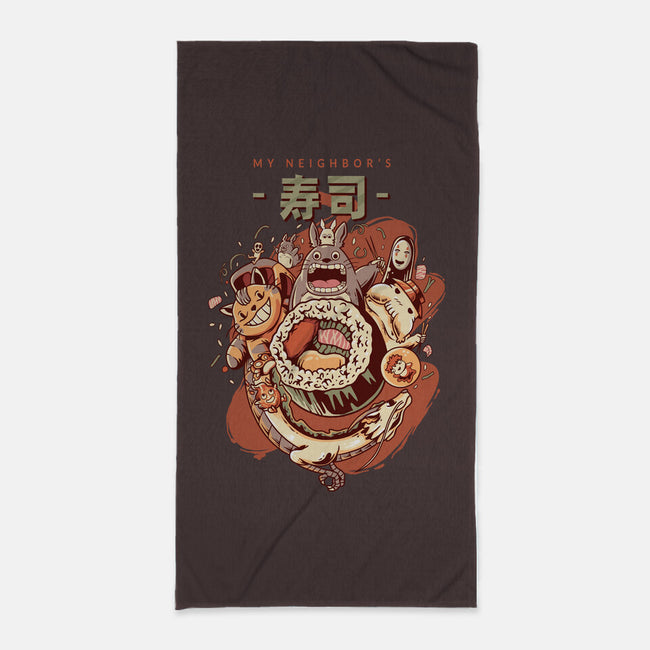 My Neighbor's Sushi Kawaii-none beach towel-daizzystudio