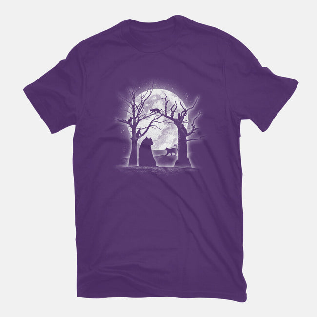 Moonlight Felines-womens fitted tee-fanfreak1