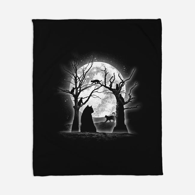 Moonlight Felines-none fleece blanket-fanfreak1