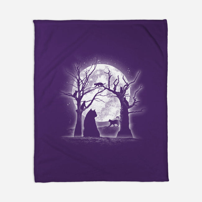 Moonlight Felines-none fleece blanket-fanfreak1