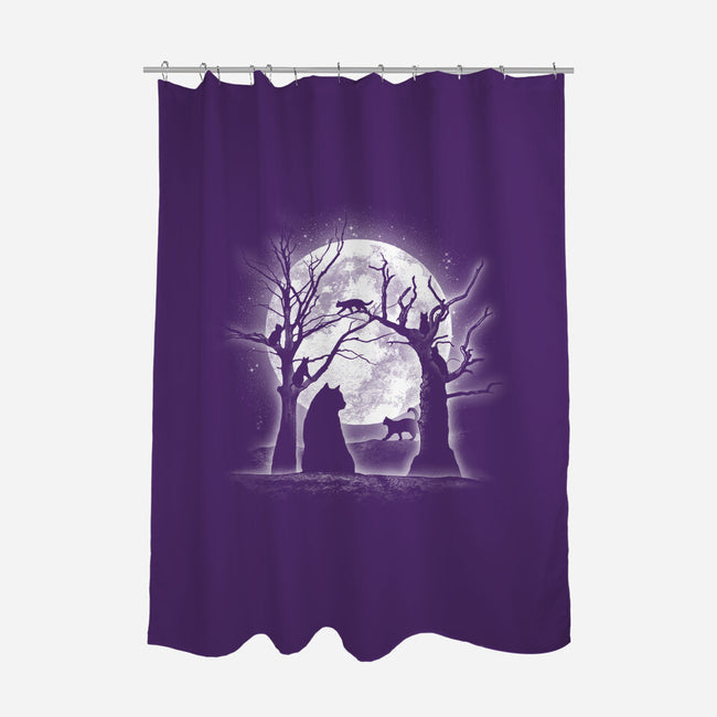 Moonlight Felines-none polyester shower curtain-fanfreak1