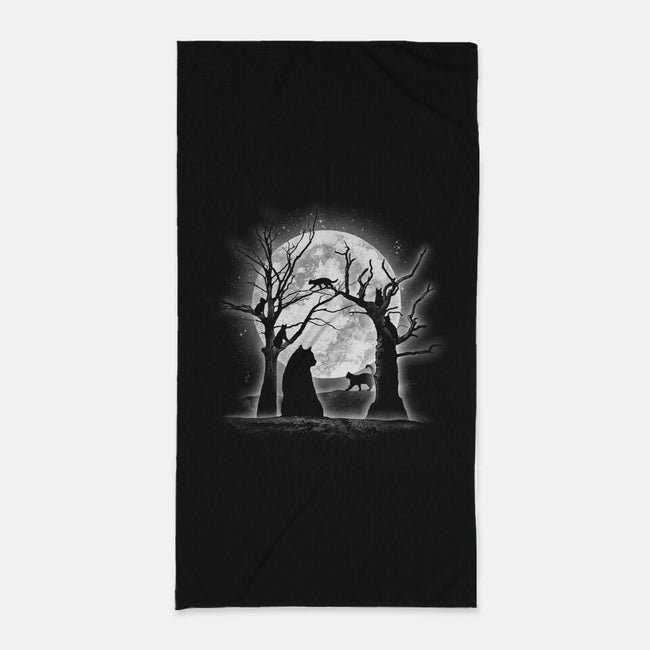 Moonlight Felines-none beach towel-fanfreak1