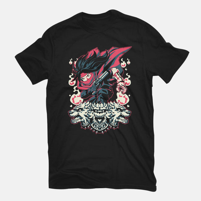 Cerberus-womens fitted tee-1Wing
