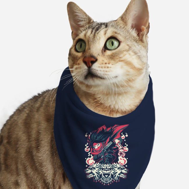 Cerberus-cat bandana pet collar-1Wing