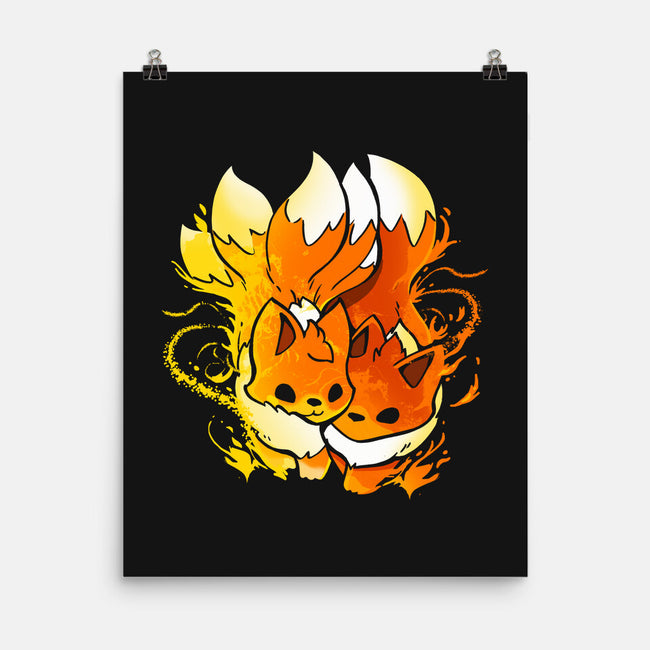 Fire Foxes-none matte poster-Vallina84