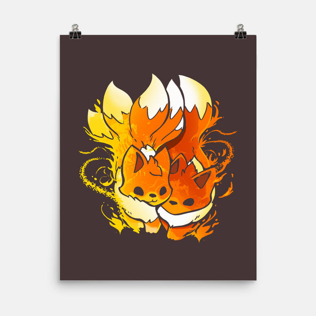 Fire Foxes-none matte poster-Vallina84
