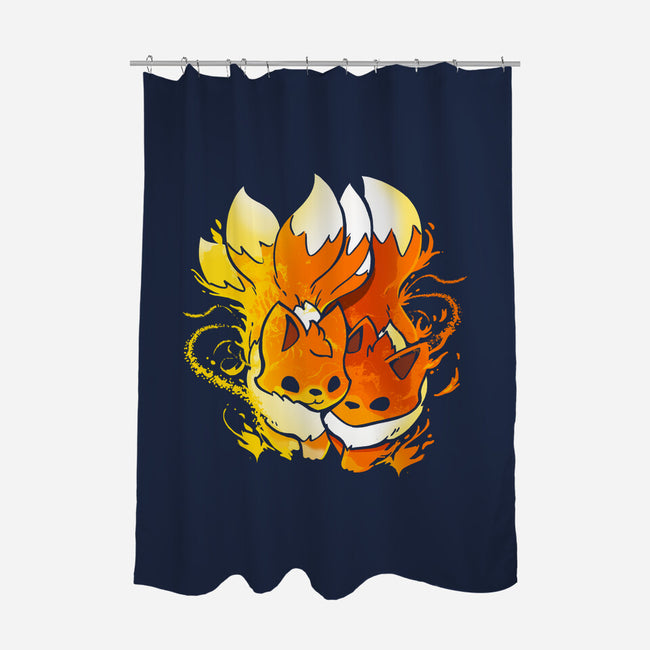 Fire Foxes-none polyester shower curtain-Vallina84