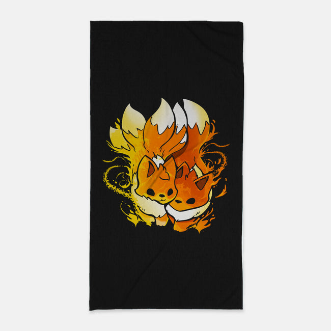 Fire Foxes-none beach towel-Vallina84