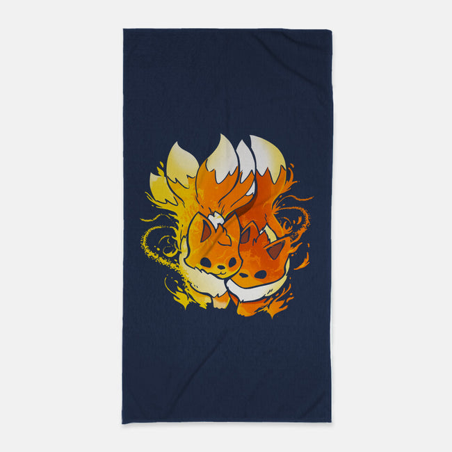Fire Foxes-none beach towel-Vallina84