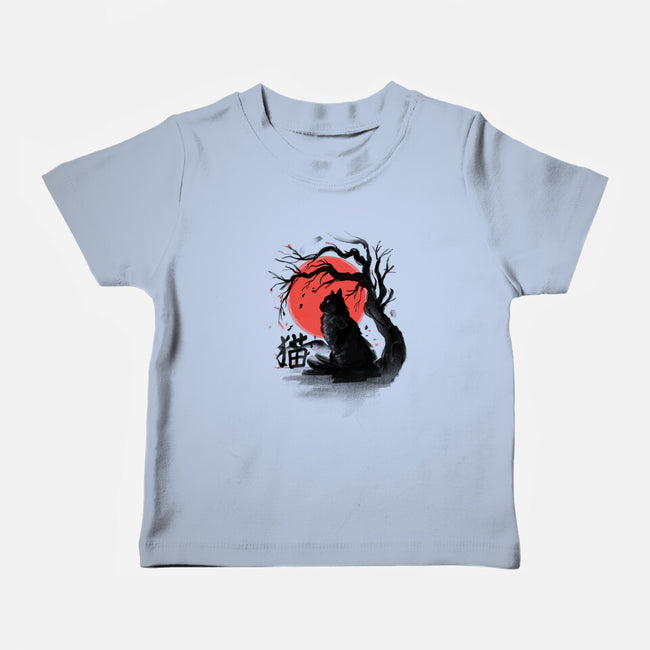 Black Cat Kanji-baby basic tee-fanfabio