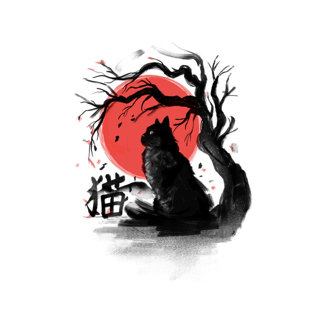 Black Cat Kanji-unisex baseball tee-fanfabio