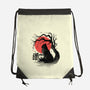 Black Cat Kanji-none drawstring bag-fanfabio