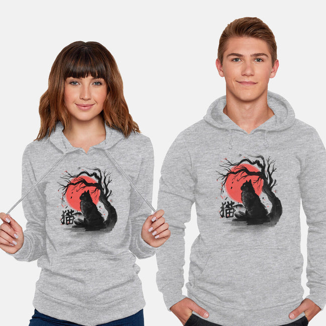 Black Cat Kanji-unisex pullover sweatshirt-fanfabio