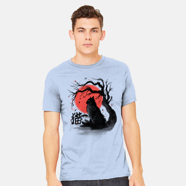 Black Cat Kanji-mens heavyweight tee-fanfabio
