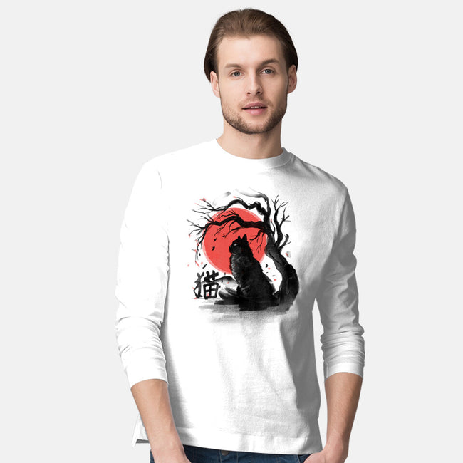 Black Cat Kanji-mens long sleeved tee-fanfabio