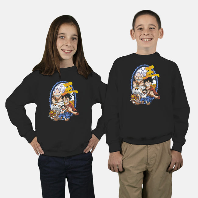 Evolution Of A Pirate-youth crew neck sweatshirt-Badbone Collections