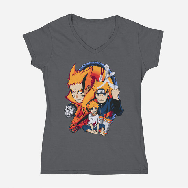 Evolution Of A Ninja-womens v-neck tee-Badbone Collections