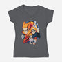 Evolution Of A Ninja-womens v-neck tee-Badbone Collections