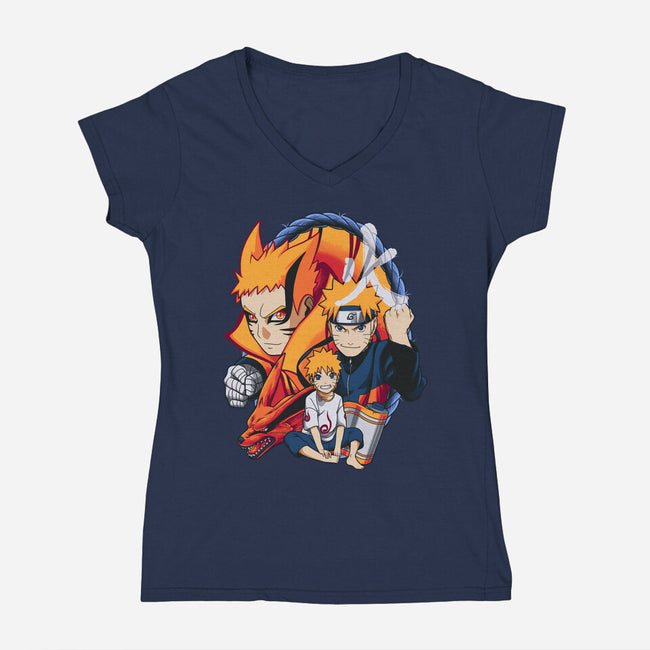 Evolution Of A Ninja-womens v-neck tee-Badbone Collections