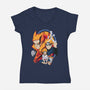 Evolution Of A Ninja-womens v-neck tee-Badbone Collections