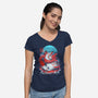 Kitsune Fox-womens v-neck tee-fanfabio