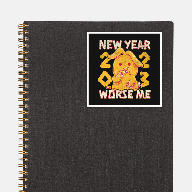 New Year Worse Me-none glossy sticker-Aarons Art Room
