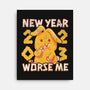 New Year Worse Me-none stretched canvas-Aarons Art Room