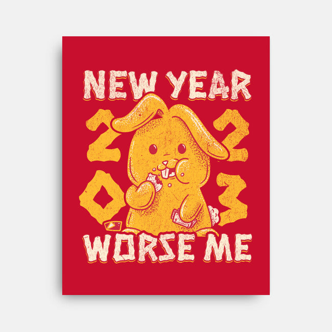 New Year Worse Me-none stretched canvas-Aarons Art Room