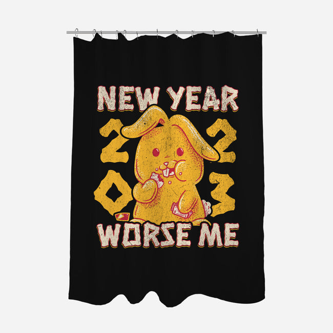 New Year Worse Me-none polyester shower curtain-Aarons Art Room